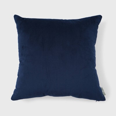 18"x18" Solid Ribbed Textured Square Throw Pillow Indigo - freshmint