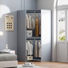 TIRAMISUBEST Polygon Corner Wardrobe - Mobile Lateral Filing Cabinet, Locking Wheels, Adjustable Shelf - 2 of 4