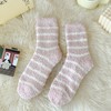 Anna-Kaci 3 Pairs Plush Crew Socks with Cozy Striped Design - 2 of 4