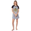 Harry Potter Juniors' Wizarding World Hogwarts Crest Sleep Pajama Nightgown Grey - 2 of 4