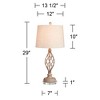 Franklin Iron Works Annie Modern Coastal Table Lamps 29" Tall Set of 2 with Round Risers Sand Iron Tapered Drum Shade for Bedroom Living Room Bedside - 4 of 4