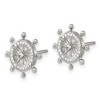 Chisel Stainless Steel Polished Preciosa Crystal Ship Wheel Stud Earrings - 3 of 4