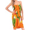 LA LEELA Women's Long Vacation Beachwear Swimsuit Pareo Cover up Sarong Wrap Swimwear Wraps One Size Orange, Floral - 3 of 4