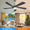 SKRAN 52 inch Ceiling Fan with Lights Remote Control, Smart Ceiling Fan Compatible with  APP and 3 Downrods for Bedroom Living Room Patio, Gray - 4 of 4