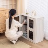 Syemin Outdoor Storage Shed, Vertical Tall Tool Shed with Five Shelves, Lockable Door for Patio, Backyard and Lawn, White, 28.9"*13.3"*30.1" - 2 of 4