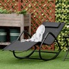 Outsunny Garden Rocking Sun Lounger Outdoor Zero-gravity Reclining Rocker Lounge Chair for Patio, Deck, Poolside Sunbathing - 2 of 4