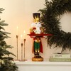 LuxenHome Tall Nutcracker Red Soldier with Tray, Battery-Operated Holiday Decoration with Lights - 2 of 4