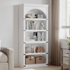 5-Shelf Arched Bookcase, 68.7" Tall Farmhouse Bookshelf with Curved Design, Wooden Storage Rack - 3 of 4