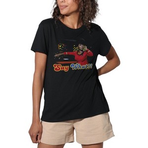Women's Star Trek Say What Loose T-Shirt Black - 1 of 4