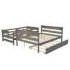 NicBex Twin over Full Bunk Bed Wood Frame Triple Bed Frame with Guardrails, Ladders and Tram with Wheels, No Box Spring Required - image 4 of 4