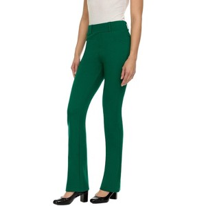 ZayWay Women's Stretch Bootcut Dress Pants with Pockets - Wear to Work - Ponte Treggings - 1 of 4