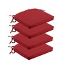 ARTPLAN Outdoor Chair Cushions for Patio Furniture, Waterproof Outdoor Cushions, Round Corner Patio Chair Cushions Set of 4 with Ties,17"x16"x2" - 4 of 4