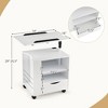 Tangkula Nightstand Bedside Table Swivel Laptop Tray with Charging Station and LED Lights - 3 of 4
