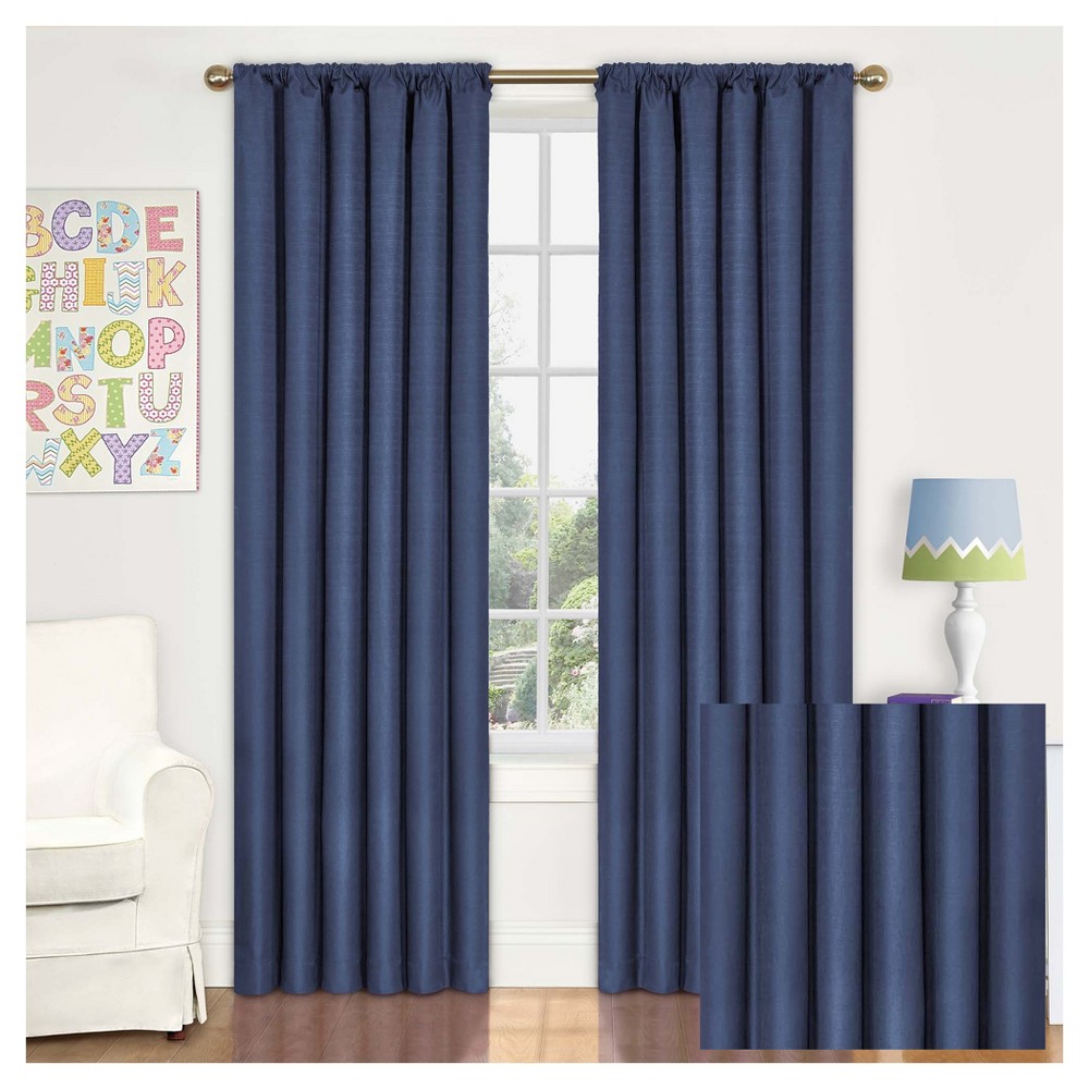 Kendall Blackout Thermaback Curtain Panel Blue (54