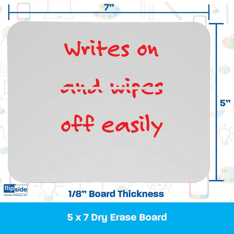 Flipside Products Dry Erase Board, 5" x 7", Class Pack of 24, 3 of 4