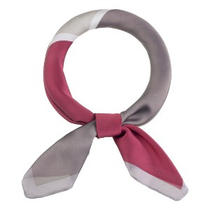 Elerevyo Women Contrast Color Square Large Satin Neck Scarves 27.6"x27.6" 1 Pc - 1 of 4