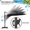 Pellebant 11FT Patio Offset Cantilever Umbrella Round with 360 Rotation 6 Heights Adjustable Outdoor Umbrella - 4 of 4