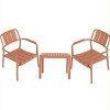 3 Piece Patio Table and Chairs Sets, Indoor Outdoor Conversation Furniture Set,Small Space Patio Table Set for Balcony or Courtyard-The Pop Home - 4 of 4
