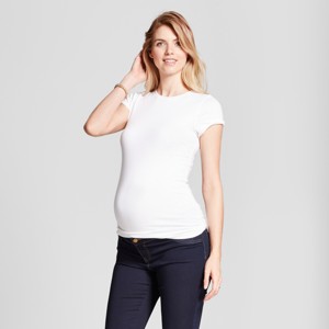 Maternity Crew Neck T-Shirt - Isabel Maternity by Ingrid & Isabel White L, Women