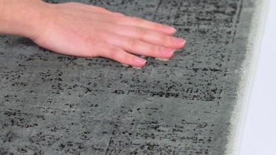 Vintage Light Blue Viscose Runner Rug - 2'2"x8'