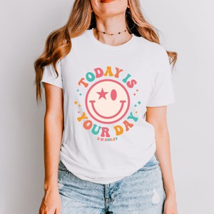 Simply Sage Market S.W.Smiley Today is Your Day Bold Smile Short Sleeve Tee - 1 of 4