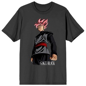 Dragon Ball Super Goku Black Kanji Characters on Charcoal Ground Adult Crew Neck Short Sleeve T-shirt - 1 of 4