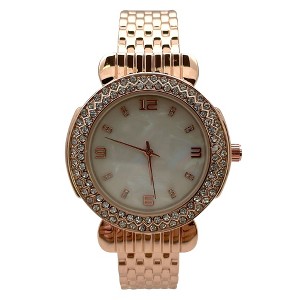 Olivia Pratt Round Face Rhinestone Bezel Bangle Women Watch - 1 of 3