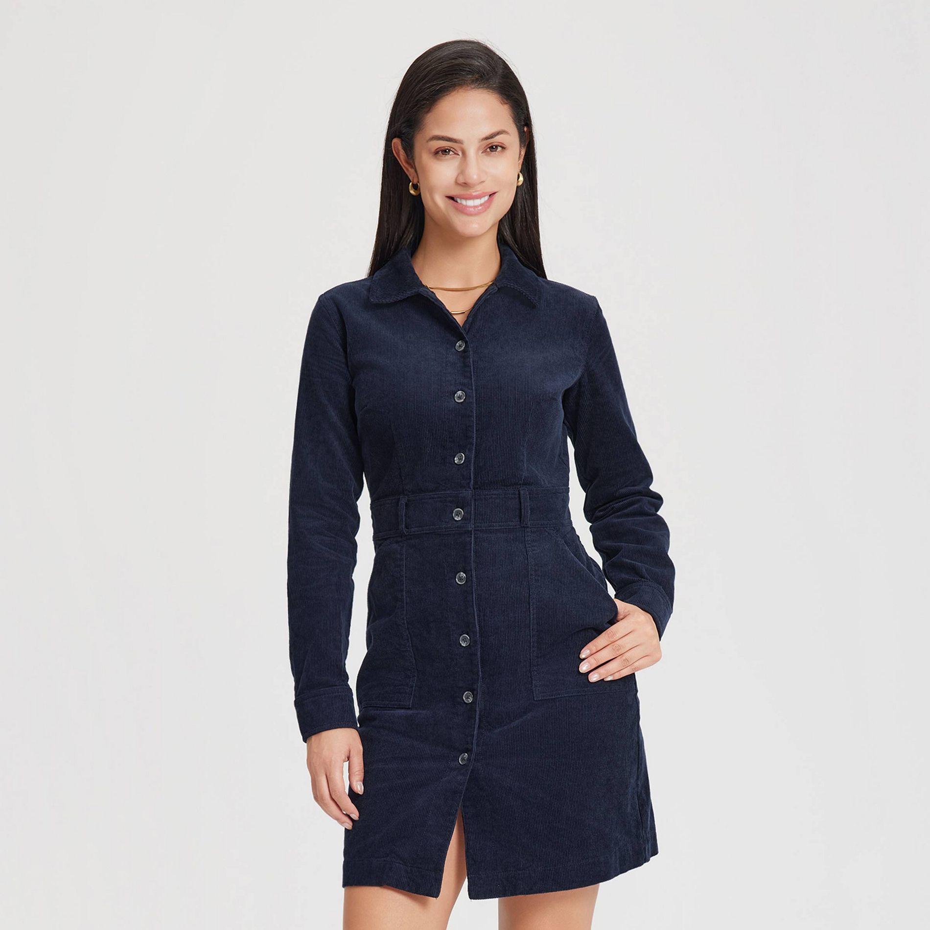 Women's Long Sleeve Corduroy Mini Shirtdress - Universal Thread™