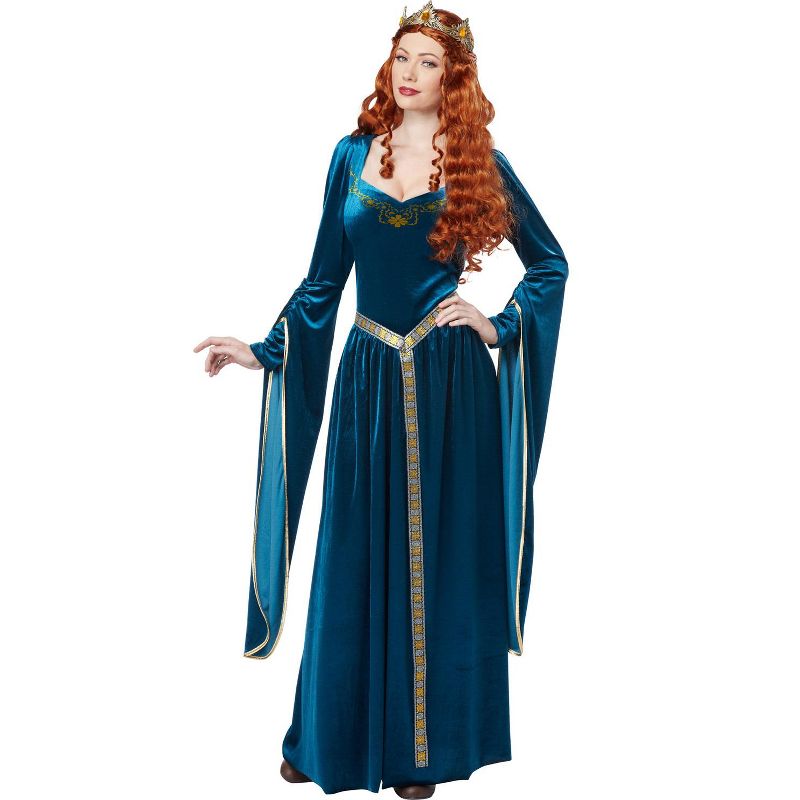 California Costumes Lady Guinevere Adult Costume (Teal), 1 of 3