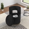 Sapphtopaz Velvet Swivel Accent Chair with Button Tufted Backrest Upholstered Barrel Chairs with Storage Curved Chairs for Living Room, Bedroom - 4 of 4