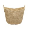 Household Essentials Tall Scoop Basket Paper Rope Cream: Decorative Storage with Handles, Rectangle Wicker for Blankets - 4 of 4