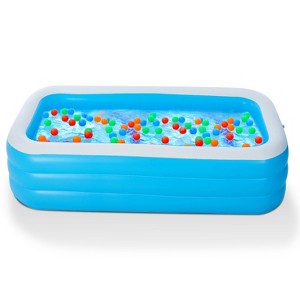 CoolWorld"Family Inflatable Swimming Pool, Outdoor Kiddie Pool for Kids & Adults, Backyard Water Fun"Blue - 1 of 4