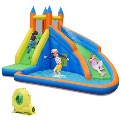 Costway Inflatable Water Slide Mighty Bounce House Jumper Castle Moonwalk W/ 735W Blower