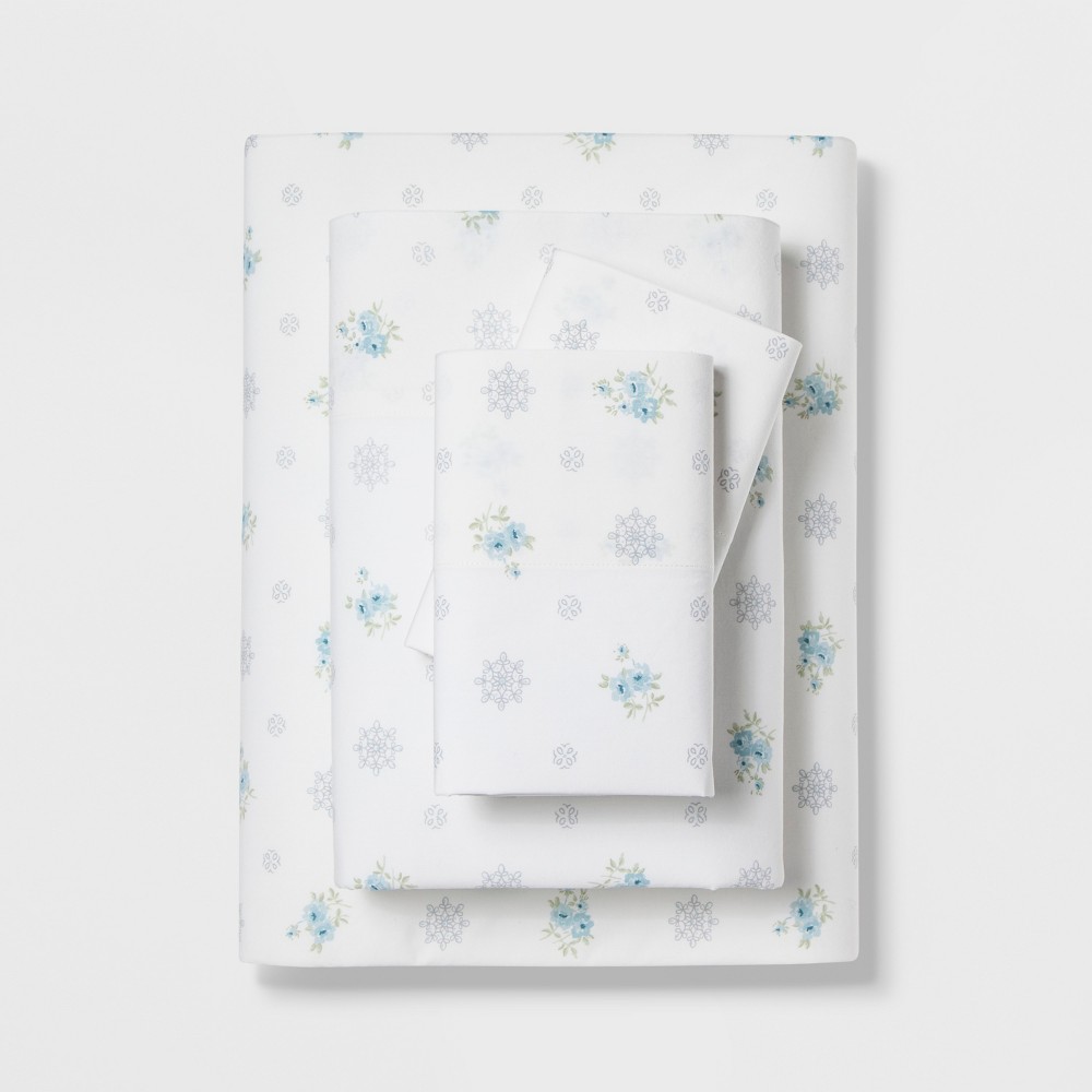 California King Cotton Floral Medallion Print Sheet Set White/Blue - Simply Shabby Chic was $61.99 now $43.39 (30.0% off)