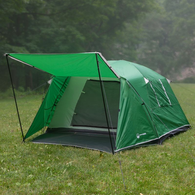 Wakeman Outdoors 4 Person Tent with Porch, Green, 5 of 8