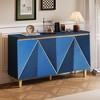 TiramisuBest 60" Buffet Cabinet with 4-Door Storage,Vintage Sideboard with Dimensional Doors & Adjustable Shelves for Dining,Kitchen,Living,Navy - 3 of 4