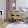 PAGED High Gloss Nightstand Modern Side Table with 2 Storage Drawers and Metal Handles, Bedside Cabinet for Bedroom, Living Room - 2 of 4