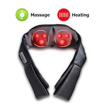 Costway Shiatsu Back and Neck Massager Kneading Shoulder Massage Pillow with Heat Straps