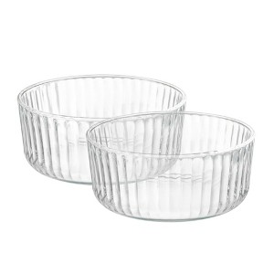 Bormioli Rocco Exclusiva Glass Serving Bowls, Set of 2 - Stackable Dishes for Chips, Hummus, Appetizers -Dishwasher Safe - 1 of 4