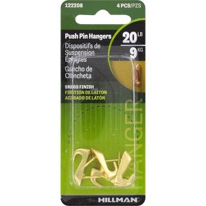 Hillman AnchorWire Gilt Gold Push Pin Picture Hanger 20 lb 4 pk (Case of 10) - 1 of 1