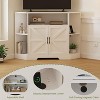 coucheta Corner TV Stand for TVs Up to 55 Inch with Power Outlet, Modern Entertainment Center with Storage Cabinets Shelves for Living Room, White - 4 of 4
