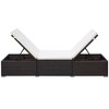 vidaXL Sun Lounger with Cushion Poly Rattan Brown - 3 of 4