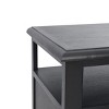 INFURNIC Nightstands Rustic Acacia Wood Nightstand with Cane Webbing Storage Cabinet and Open Shelf, Black, 19.5"*15.75"*24" - 3 of 4