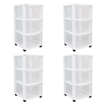 Gracious Living Clear Mini 2 Drawer Desk And Office Organizer With Flip Top  Storage For Cosmetics, Arts, Crafts, And Stationery Items, White (4 Pack) :  Target