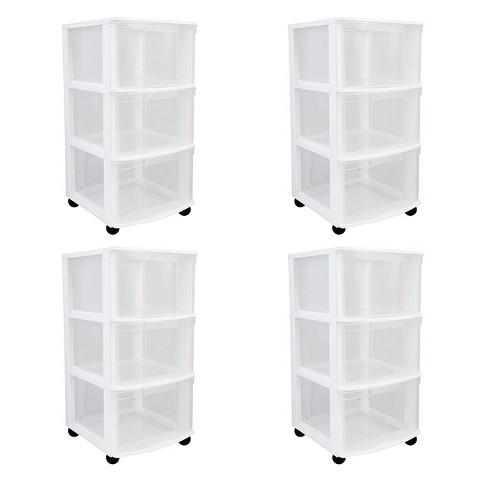 Life Story 3 Drawer Stackable Shelf Organizer Plastic Storage