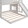 NicBex Fendi Twin Over Full Bunk Bed with Ladder Slide and Safety Guardrail White - 2 of 4
