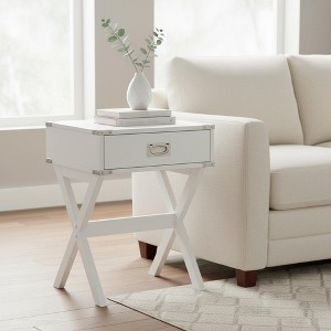Homy Casa Accent Side Table with Storage Drawer, Synthetic Wood - 1 of 4