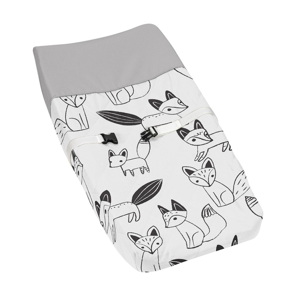 Photos - Changing Table Sweet Jojo Designs Changing Pad Cover - Fox - Black/White