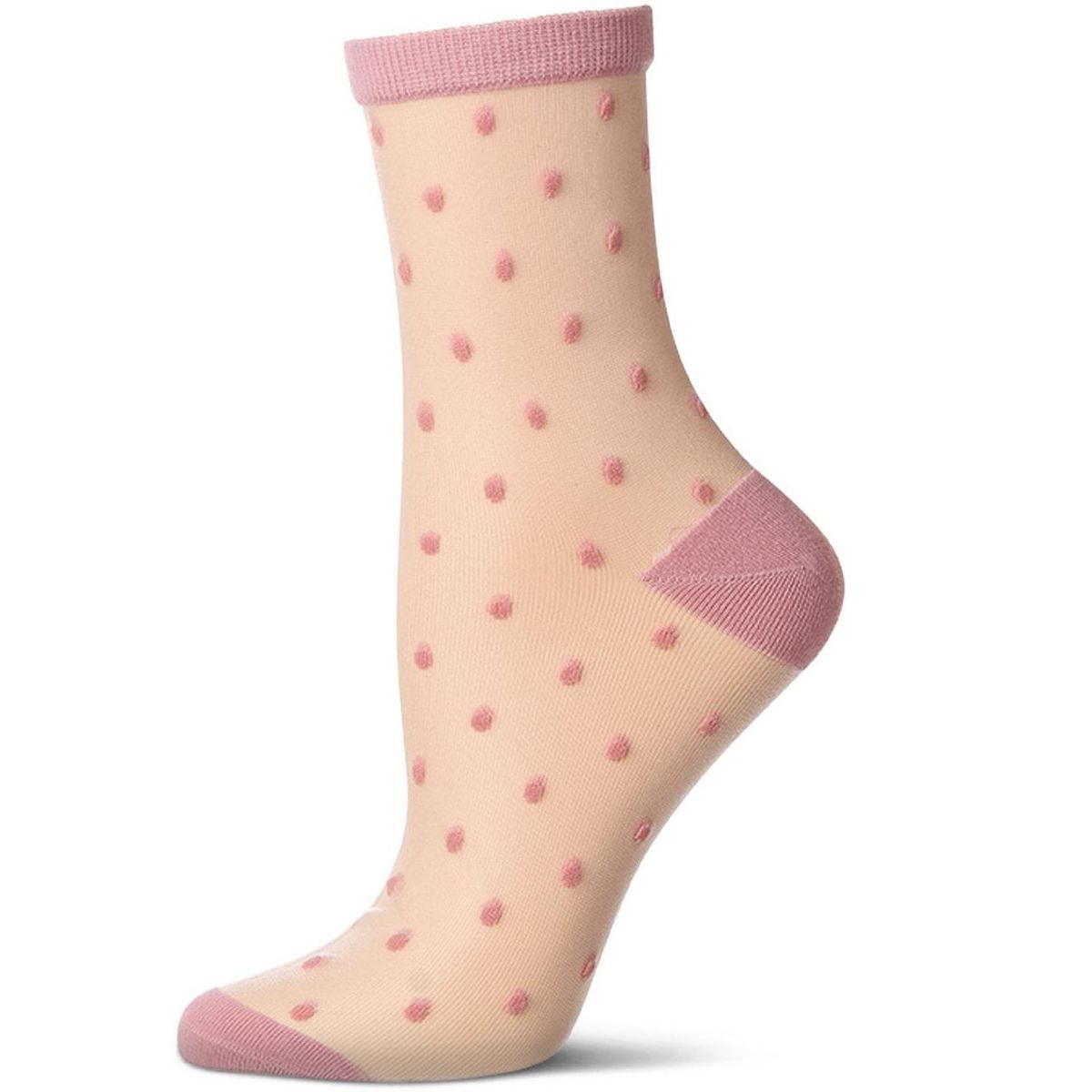 Memoi Women's Sheer-All-Over Polka Dot Ankle Sock - thumbnail 5