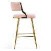 Pink Counter Height Bar Stools Corduroy Kitchen Island Counter Bar Stools - 4 of 4